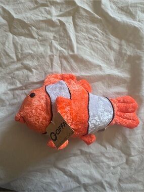 GOFFA Orange Plush Clownfish Pet Toy